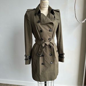 Burberry Army Green Trench Coat 8